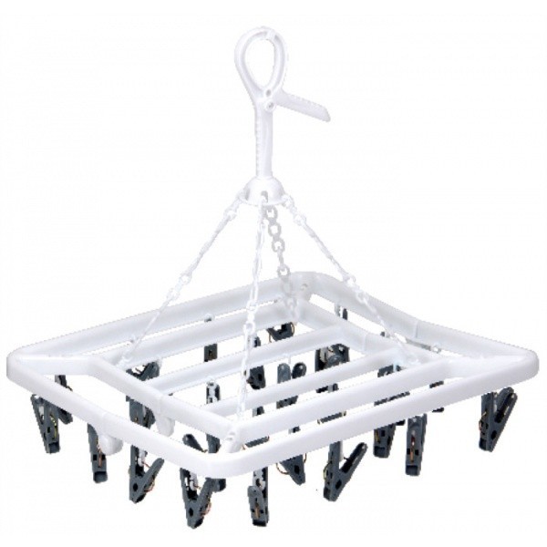 LOCAL789 SAKU ห่วงตากผ้า 28 ตัวหนีบ ขนาด 36.5x33.5x3.4ซม. TG52213 สีขาว พับเก็บได้ ร้านอยู่ในไทย