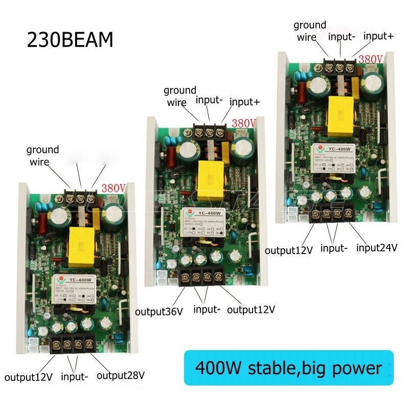330 260 YC-400W 230 350 7R 230W Moving Head Power Supply Board 230 W-380 V-24 V-12 V Beam 200 W 5R ก