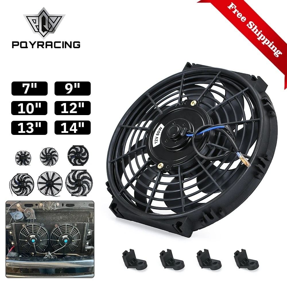 Universal 9" 10" 12" 14" Motor Engine Radiator Oil Cooler Cooling Electric Pull Push Fan Radiator En