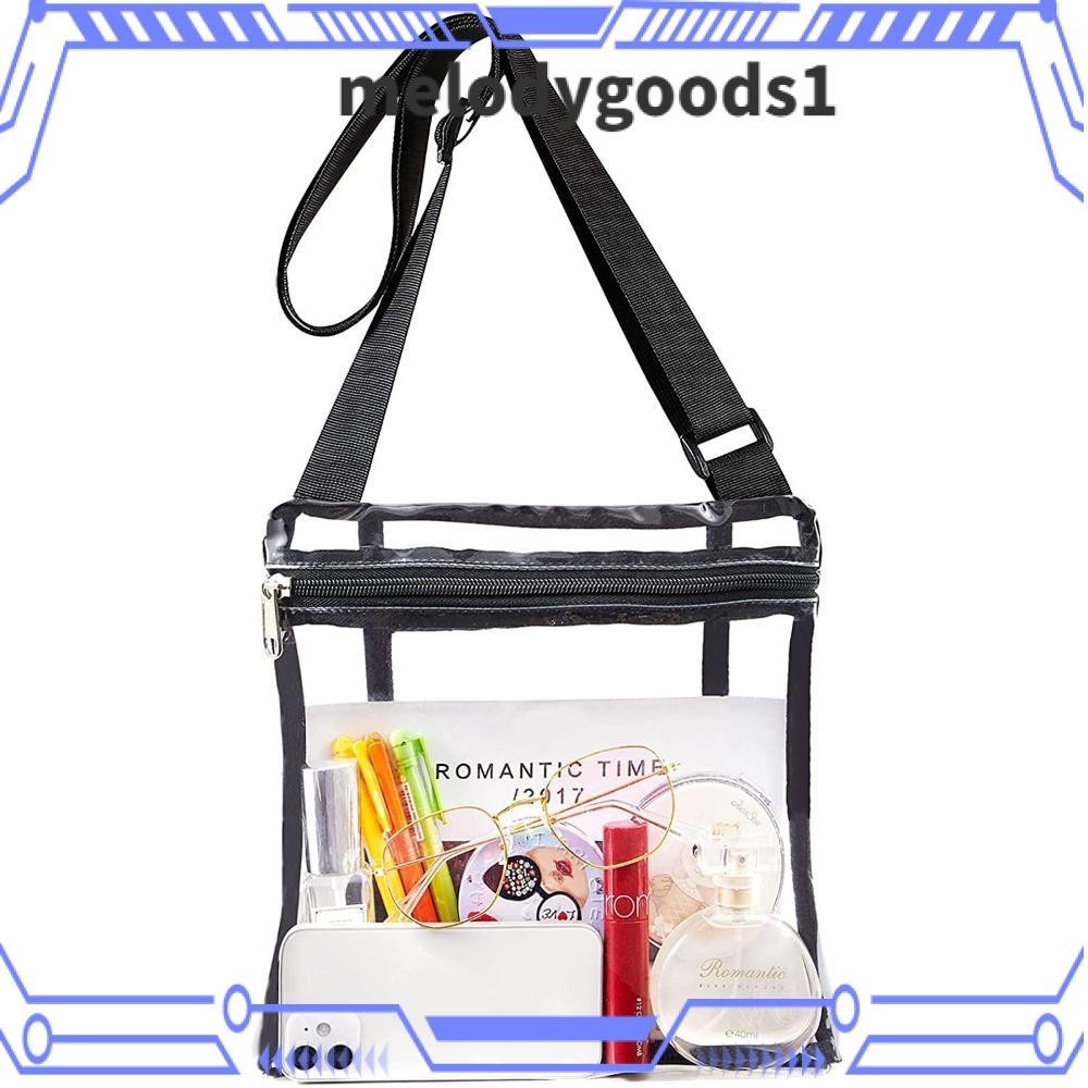 Melodygoods1 กระเป๋าสะพายข้าง แบบใส กันน้ํา ปรับสายได้