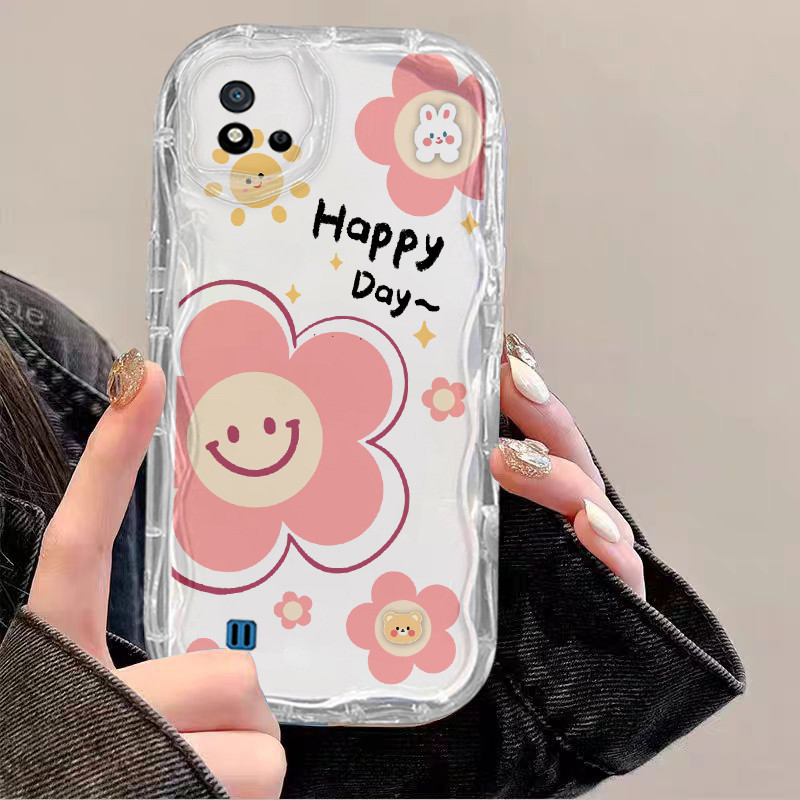 เคส Realme C11 C20 2021 2020 ดอกไม้รุ้งปลาวาฬแมวน่ารัก กันกระแทกป้องกันกล้องขอบนิ่มเคสโทรศัพท์ วัสดุที่เป็นมิตรกับสิ่งแวดล้อม