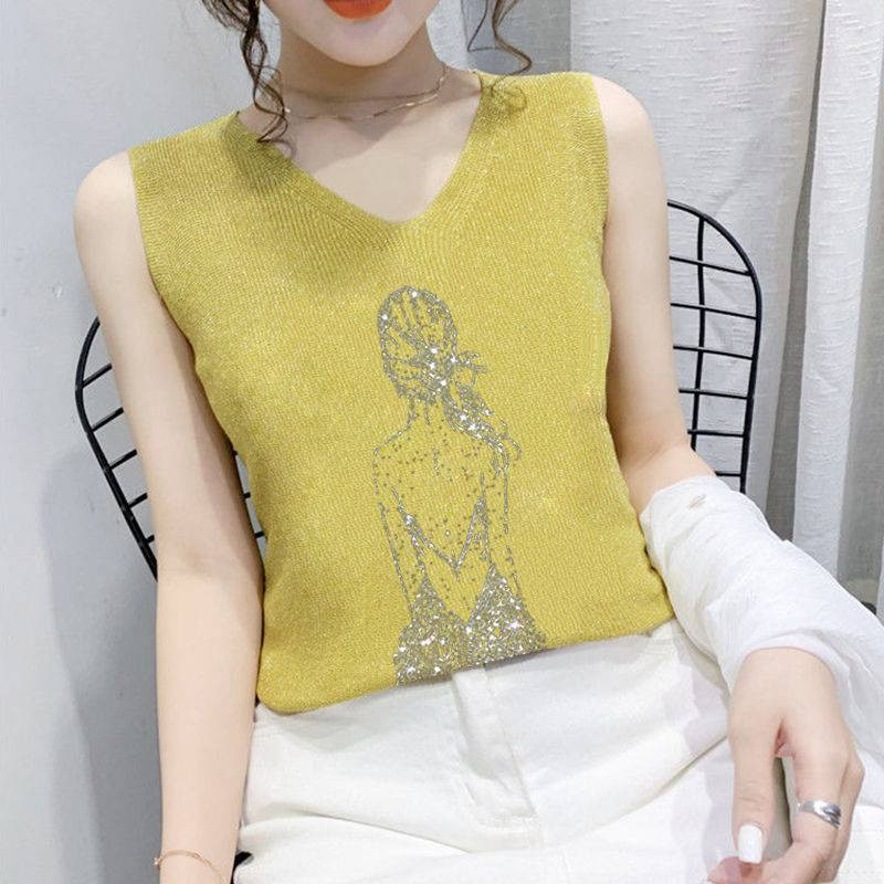 🔥SELL🔥 เสื้อกล้ามผ้าไหมพรมวิ้งๆ คอวีปักลาย ผ้านิ่มใส่สบายไม่คัน แฟชั่นผู้หญิง ใส่หน้าร้อนผ้ายืดได้เยอะมาก - รูปที่ 4