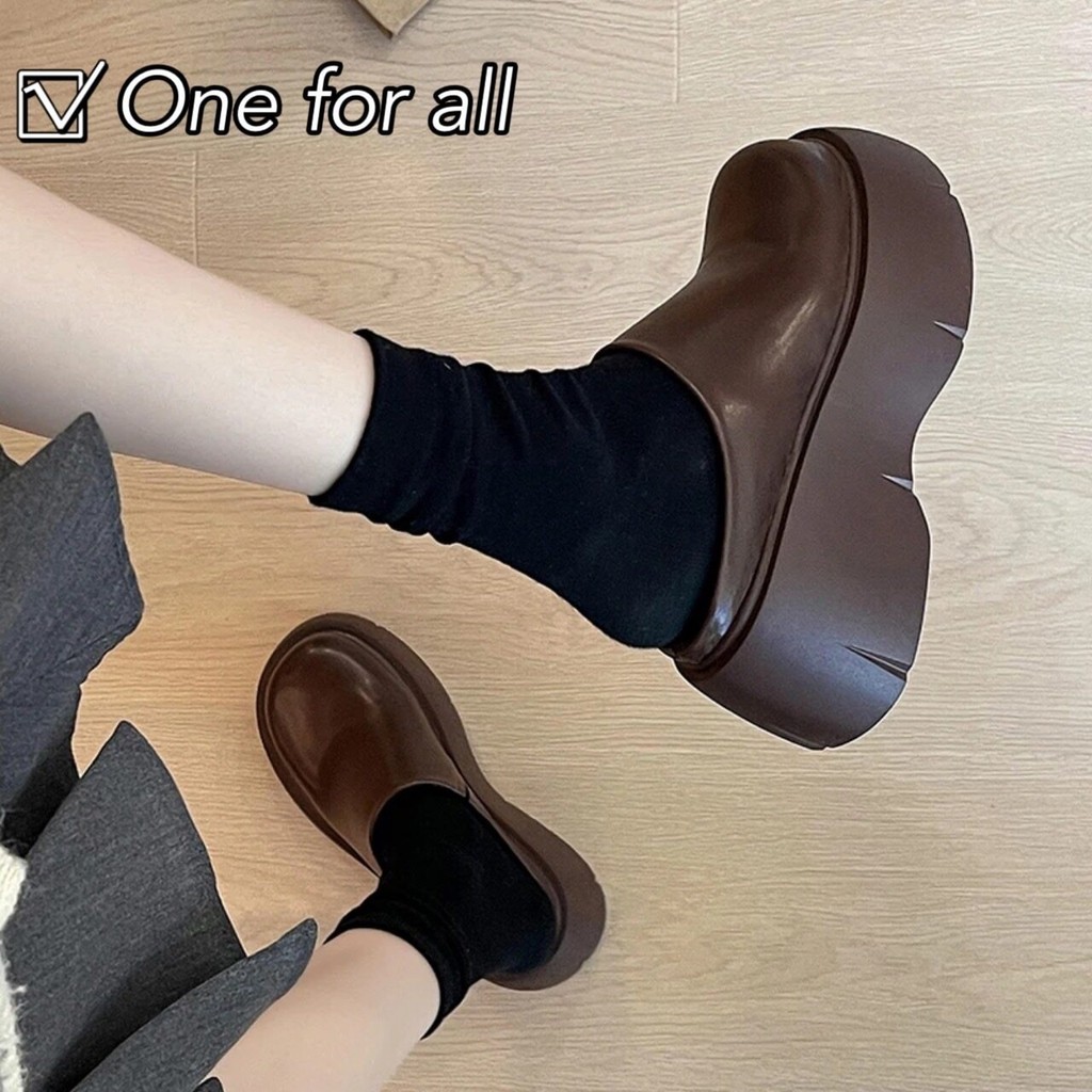 พร้อมส่งจากไทย TX539 รองเท้าแตะขี้เกียจ หนังพียูนิ่ม ส้นหนา7cm รองเท้าเปิดส้นสวมด้านนอก กันลื่น แฟชั่นใหม่สำหรับผู้หญิง