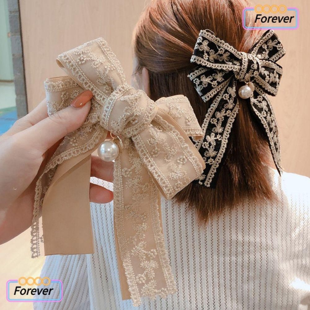Forever กิ๊บติดผม ประดับโบว์ ขนาดใหญ่ หลากสี สไตล์เกาหลี แฟชั่นฤดูใบไม้ผลิ สําหรับผู้หญิง งานแต่งงาน