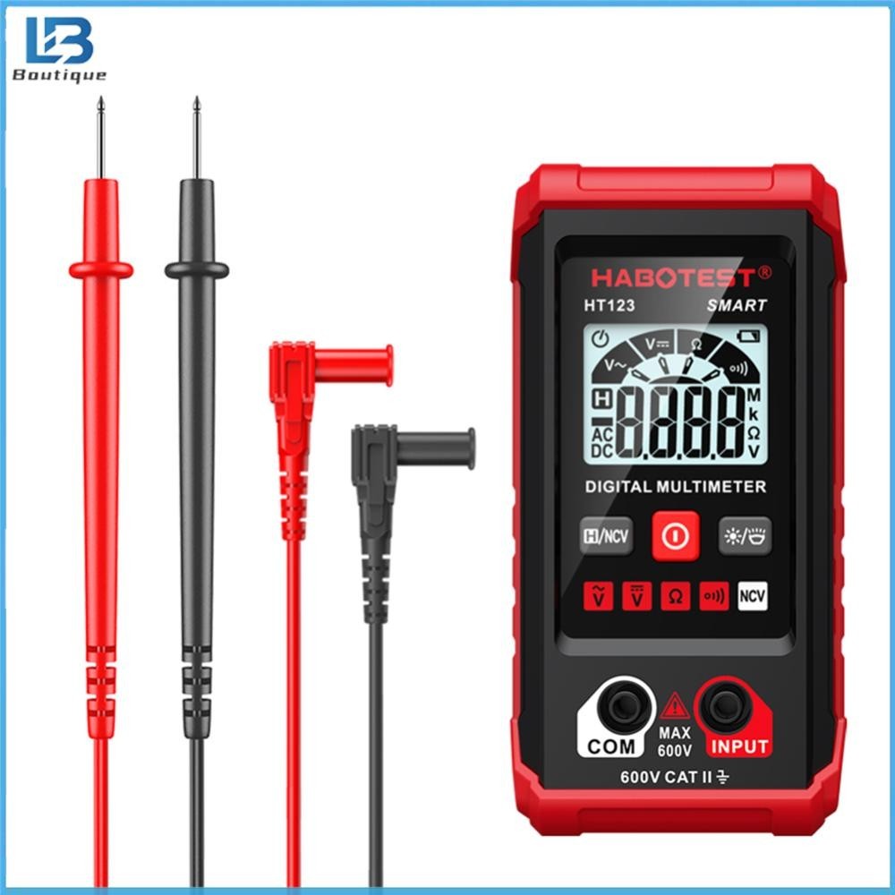 HT123 Intelligent Electric Tester - เครื่องวัดค่าความต่อเนื่องความต้านทานอัตโนมัติพร้อมจอแสดงผล LCD Backlight RMS 2000 Count สำหรับบ้าน / รายวัน