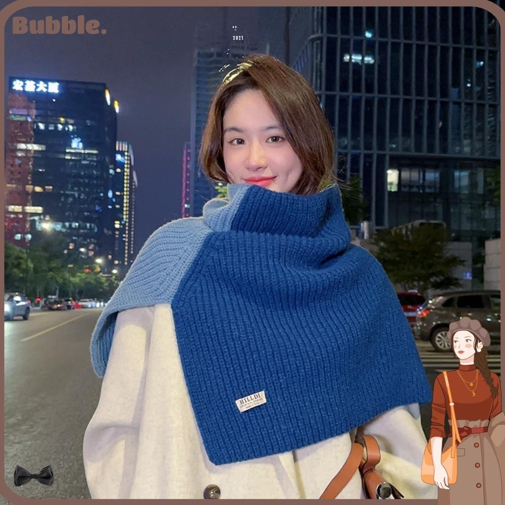Bubble ผ้าพันคอ ผ้าคลุมไหล่ คอเต่า แบบหนา ให้ความอบอุ่น แฟชั่นฤดูหนาว