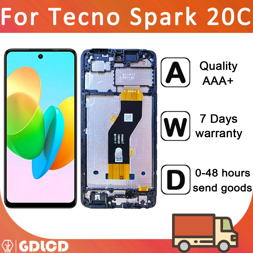 แผงหน้าจอสัมผัสดิจิทัล LCD พร้อมกรอบ สําหรับ Tecno Spark 20C BG7n