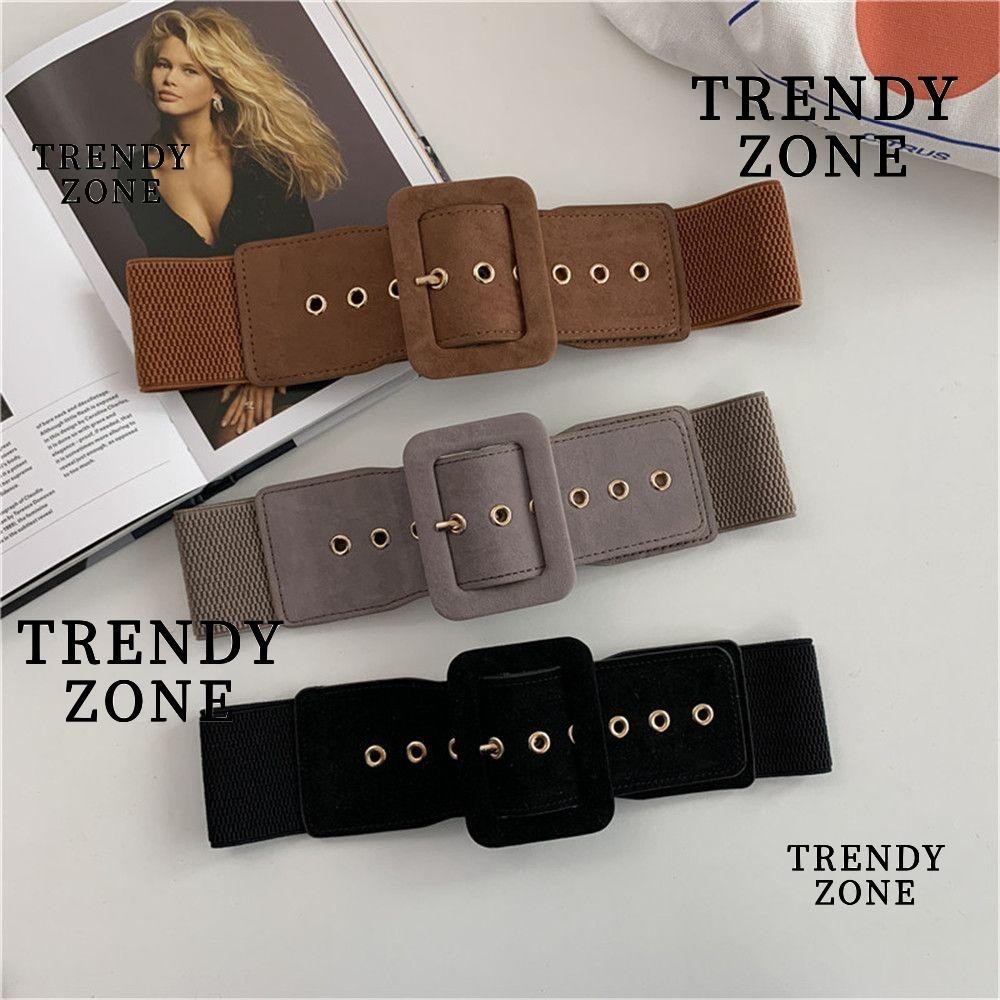 Trendyzone เข็มขัดกว้าง สําหรับเสื้อแจ็กเก็ต เอวยางยืด