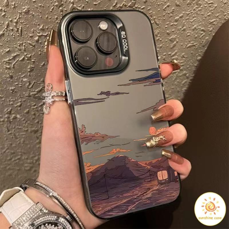 เคสโทรศัพท์มือถือภาพวาดแนวนอนสุดเก๋ระดับไฮเอนด์ไอโฟน11 For iPhone12 13 14 15Pro MAX X XS XR XS 7 8Plus SE20 เคสโทรศัพท์
