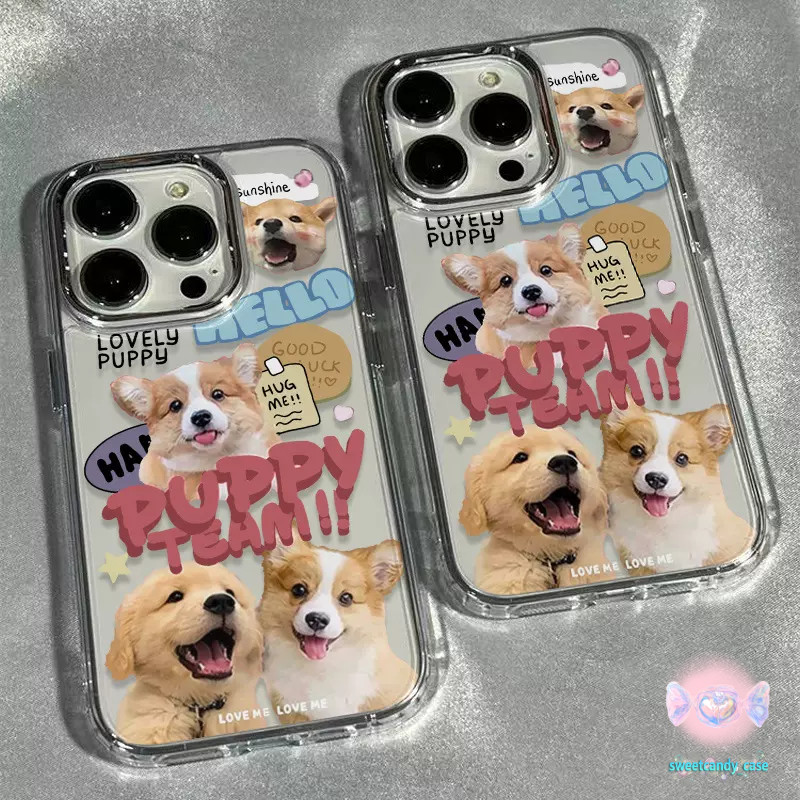 [จัดส่งในพื้นที่] เคสโทรศัพท์กรอบรูปลูกสุนัขน่ารักเข้ากันได้กับ iPhone X XR XS 11 13 15 12 Pro Max 7 8 14 15 Plus SE 2 3