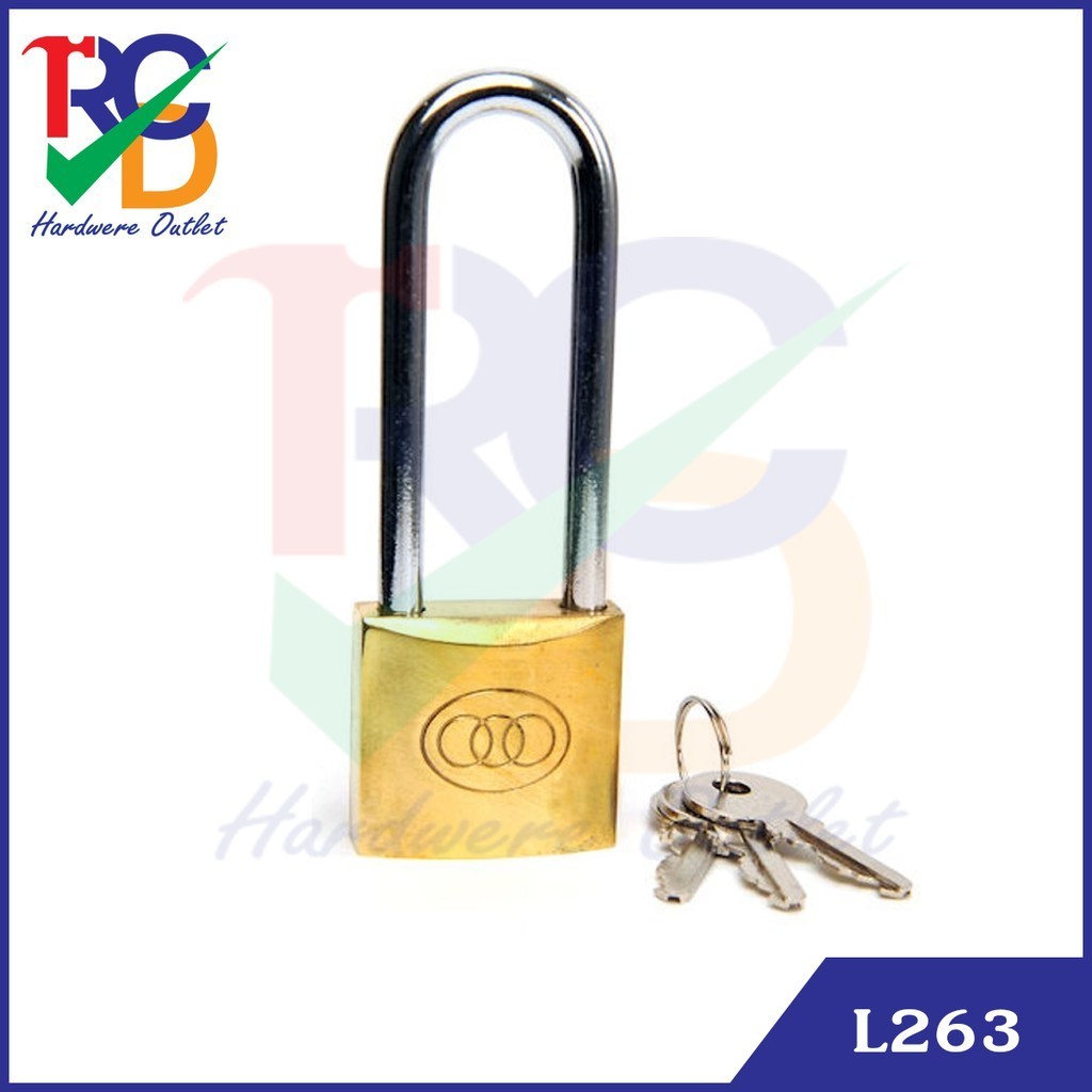 กุญแจล็อค แม่กุญแจ ยี่ห้อ "3 ห่วง" (No.L262)(No.L263) (No.L264)(No.L265) คอยาว ขนาด 38-50mm.
