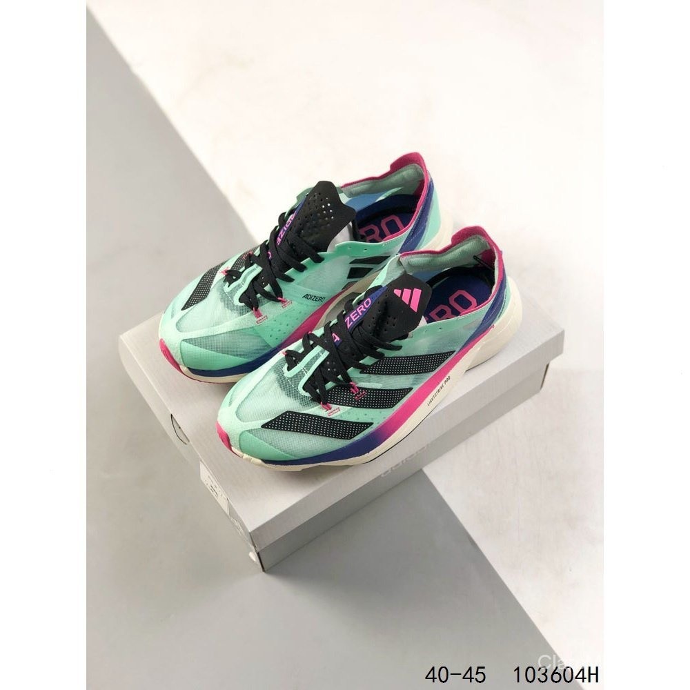 Wuun ใหม่ Adidas Adizero Adios Pro 3 รองเท้าผ้าใบลําลอง น้ําหนักเบา สีเขียว เหมาะกับการวิ่ง ฤดูใบไม้ผลิ สําหรับผู้ชาย 2023 PXUC