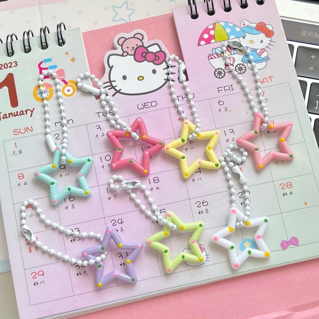 พวงกุญแจ จี้รูปดาวน่ารัก สีแคนดี้ สไตล์มินิมอล สําหรับตกแต่งกระเป๋า