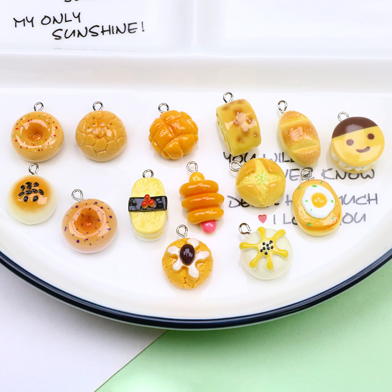 เครื่องประดับ ต่างหูเรซิ่น แฮนด์เมด รูปอาหารจําลอง ดอกไม้ ซาลาเปา ไส้กรอก diy