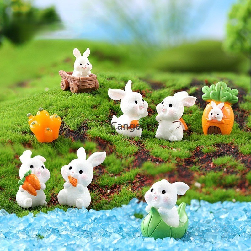 10ชิ้นการ์ตูนมินิแมวสัตว์ของจิ๋วเรซิ่นเครื่องประดับสัตว์นางฟ้าตกแต่งสวนไมโครภูมิทัศน์