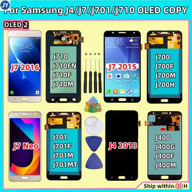 【พร้อมส่ง】oled2 หน้าจอสัมผัสดิจิทัล LCD IPS สําหรับ Samsung Galaxy J7 2015 2016 J7 Neo J4 2018 j710 j700 j701 J400 M F