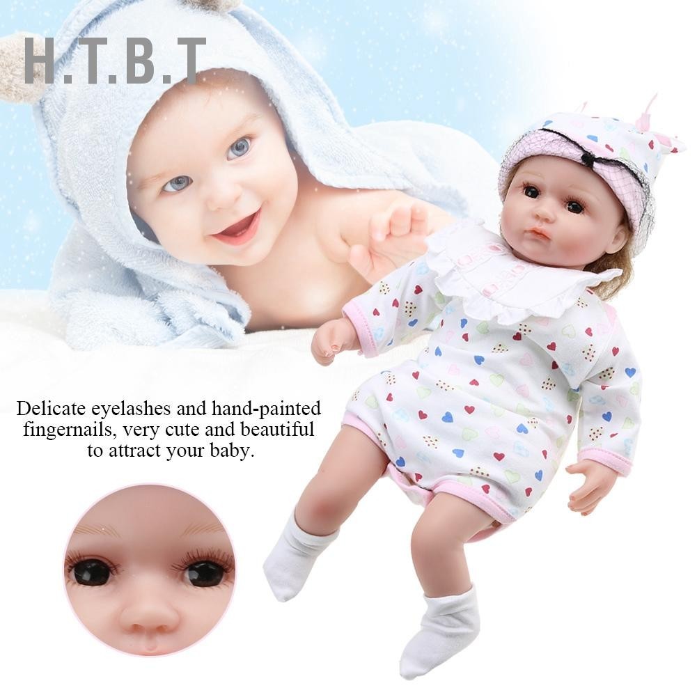 H.T.B.T ตุ๊กตาทารกซิลิโคนอ่อนนุ่มทารกแรกเกิดเหมือนจริงพร้อมเสื้อผ้าอาบน้ำของเล่นเด็กของขวัญ