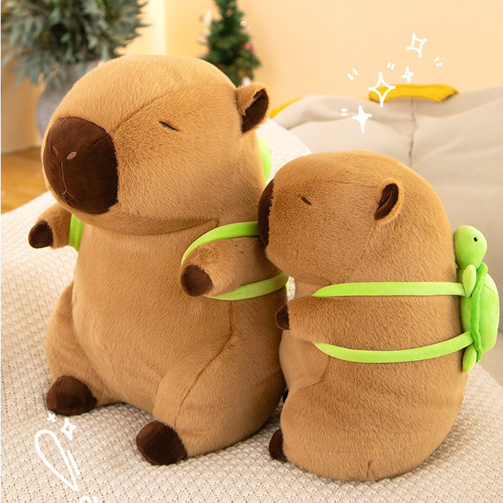 B04 ของเล่นเด็ก ตุ๊กตาคาปิบารา หมอนคาปิบาราคุงแบกเต่า งานจริงน่ารักมาก พร้อมส่งจากไทย