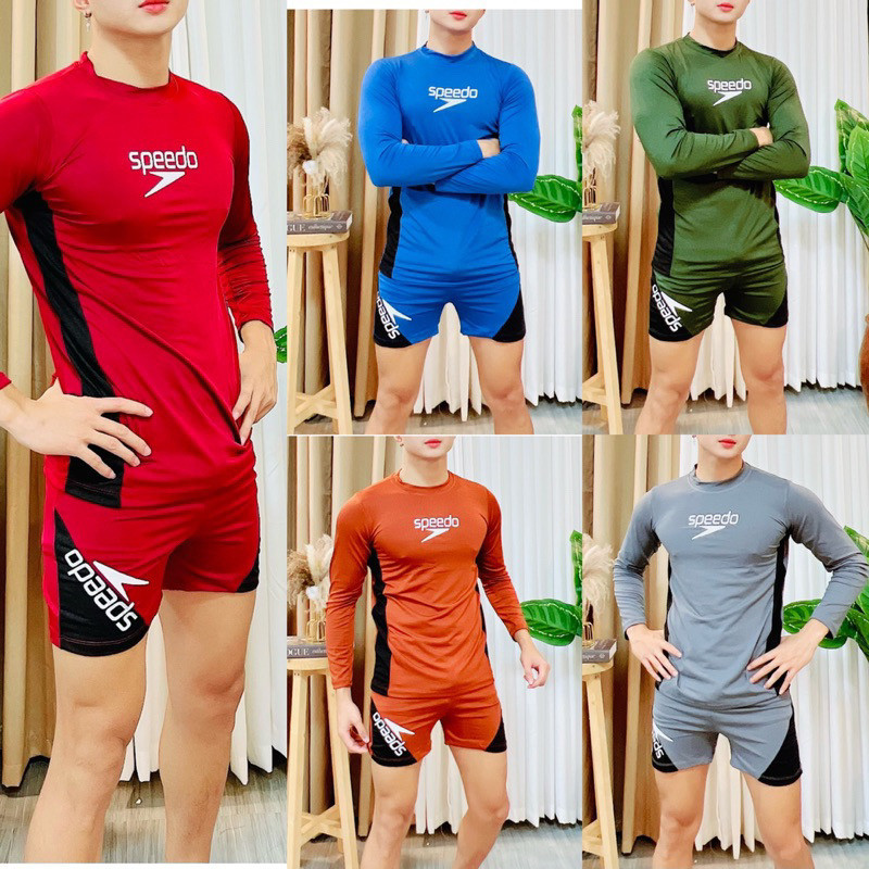 RushGuard For Men Round Neck Long sleeve Terno Short  Good Quality Stretchable Good For Swimming