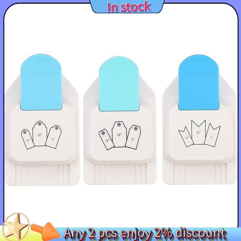 ในสต็อก-Tag Punch Tag Punch Puncher 3 in 1 Paper Craft Tag Punch Shape Lever Action Craft Punch สําห