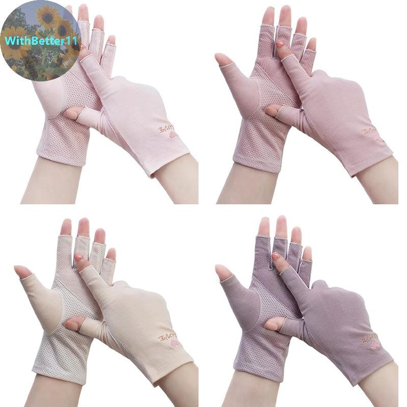 ดีกว่า 1 คู่ Anti UV เล็บถุงมือ UV Gel ถุงมือ Fingerless เล็บเล็บเครื่องมือ LED โคมไฟเล็บเครื่องเป่ารังสีถุงมือมือ TH