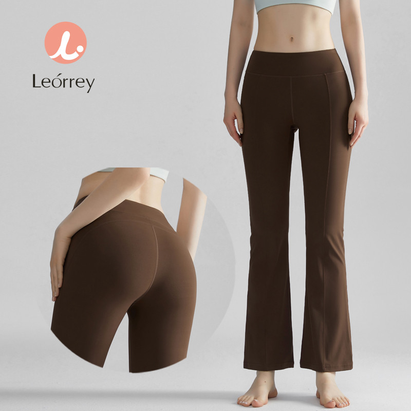 Leorrey-กางเกงเลกกิ้งโยคะขาบานเอวสูง ยกกระชับก้น กางเกงเลกกิ้งออกกำลังกายขากว้าง