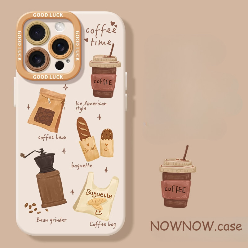 สําหรับ IPhone 16 15 14 13 12 11 Pro Max X XR XS Max 7 8 Plus Simple วาดด้วยมือกาแฟเคสโทรศัพท์ปกอ่อน