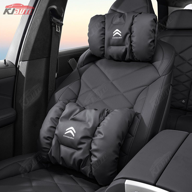 Citroen Car Headrest และชุดรองรับเอวคราบหนัง Cloud Cotton บรรจุรถที่นั่งคอและหมอนรองเอวสําหรับ C1 C3