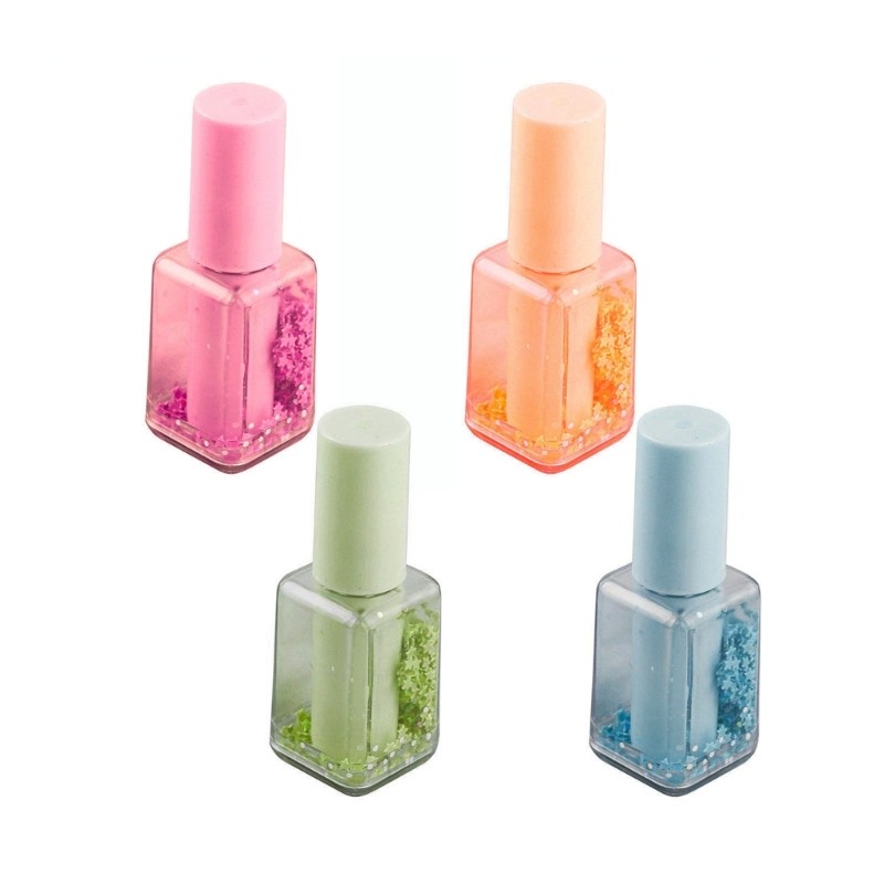 Love * 4x ปากกาเน้นข้อความมัลติฟังก์ชั่นชุดเล็บโปแลนด์รูปร่าง Highlighter Marker Graffiti Markers Bi