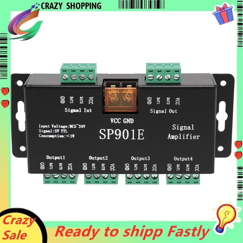SP901E LED พิกเซล WS2812B WS2811 SPI เครื่องขยายสัญญาณ Repeater สําหรับ WS2813 SK6812 WS2815 WS2801 