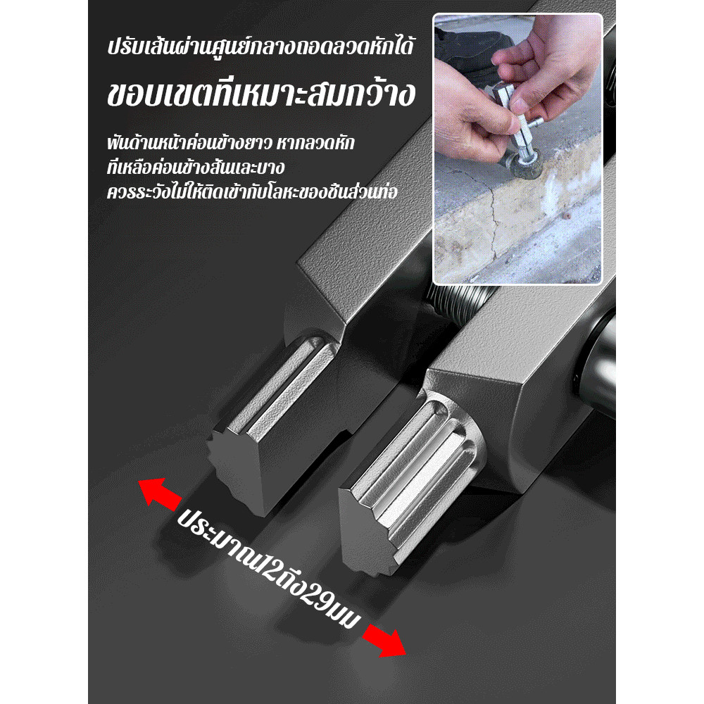 เครื่องมือถอดลวดหักวาล์วก๊อกน้ำ วัสดุสแตนเลสเกรด304 เครื่องมือถอดเกลียวคาหลุมแตก