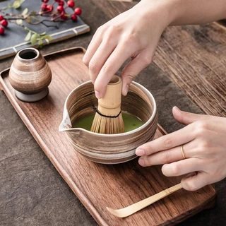 TABLEZO ชามมัทฉะเซรามิก, เครื่องมือพิธีชงชา ถ้วยชงมัทฉะความจุขนาดใหญ่, ที่วางแปรงชา ชา ศิลปะ อุปกรณ์ชงชามือ