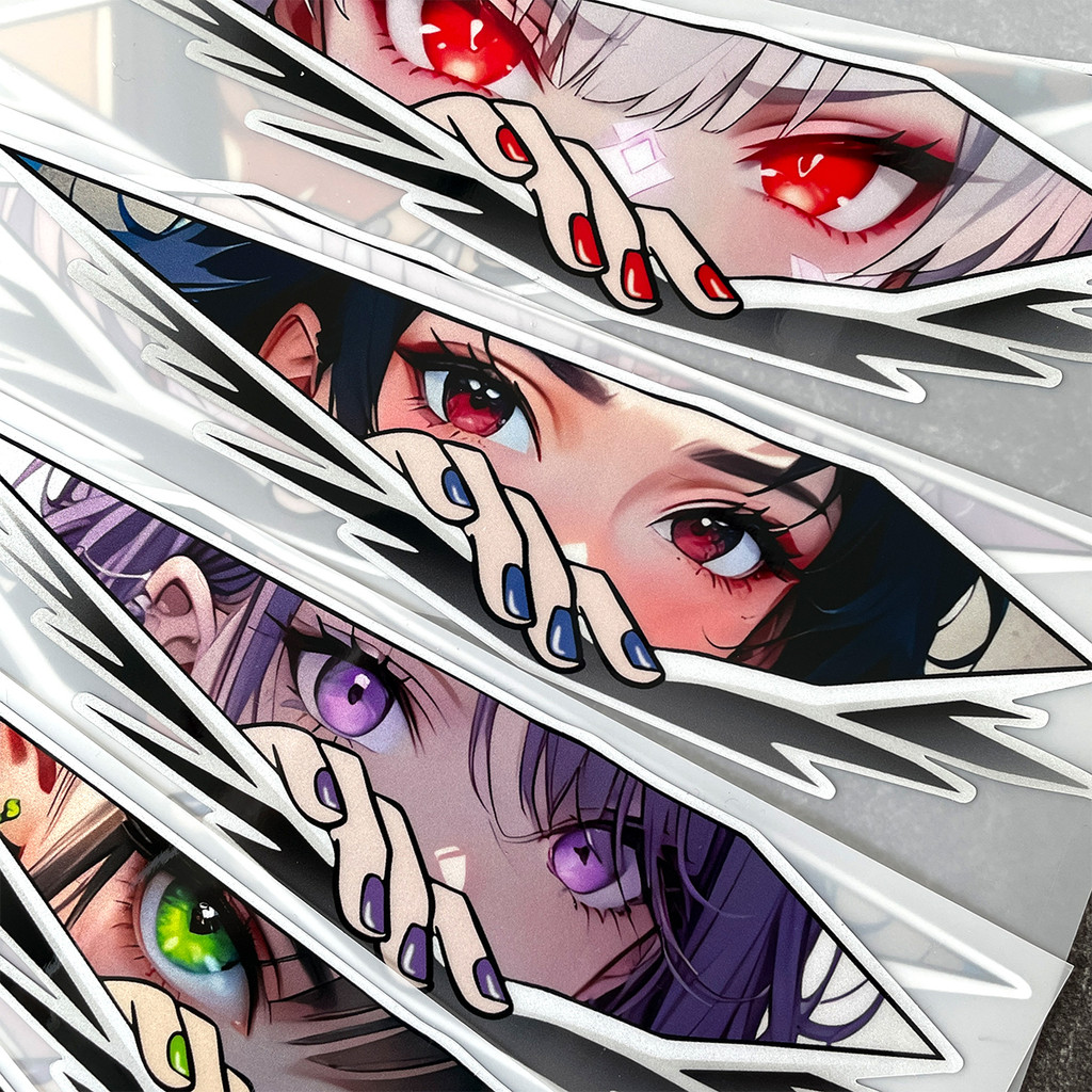 Jdm Anime Girls Eyes มอไซ สกูตเตอร์ สะท้อนแสง สติ๊กเกอร์ หมวกกันน๊อค ปีกนก ชุดสี Pcx Forza Kyt Nmax