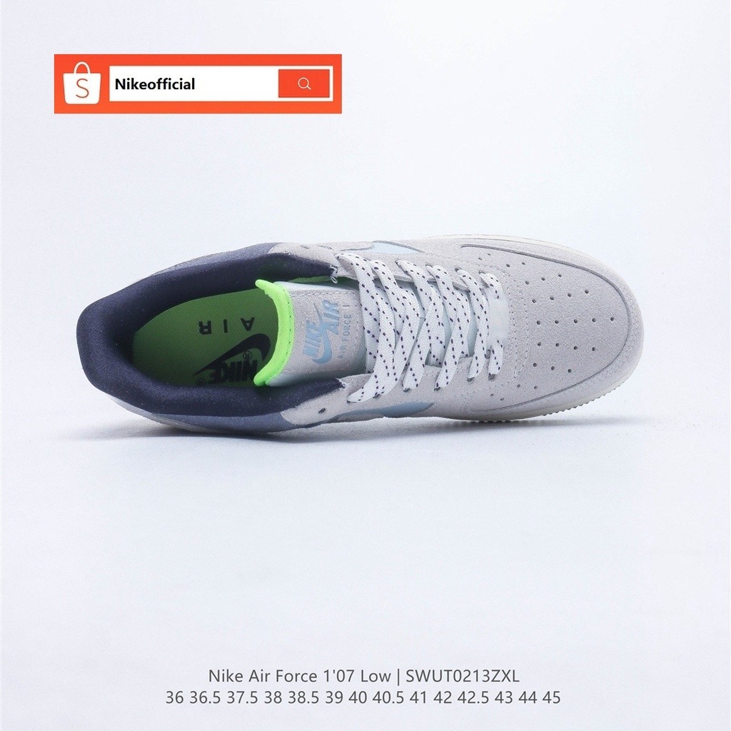 Nike Air Force 1 '07 รองเท้าผ้าใบลำลองสีขาวสีดำของแท้ 100% สำหรับผู้หญิงและผู้ชาย