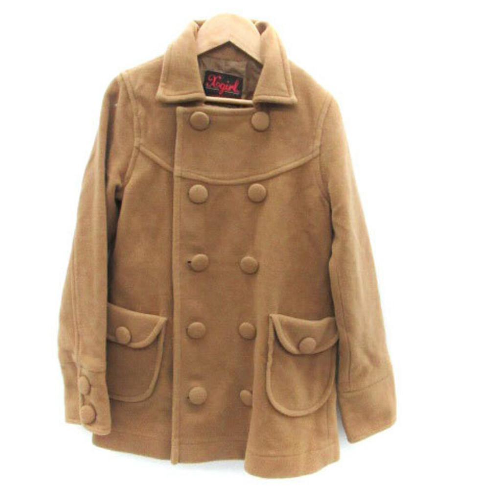 X Girl Peacoat P Coat Mid-length Double Button Wool 1 Brown Direct from Japan Secondhand