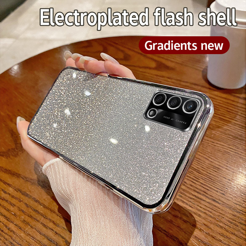 สําหรับ OPPO A95 กรณีกันกระแทก TPU Electroplated Glitter เคสโทรศัพท์สําหรับ OPPO A95 ฝาหลัง