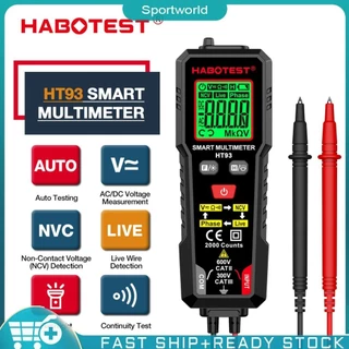 สต็อกพร้อมในกรุงเทพ🚚 Habotest HT93 มัลติมิเตอร์ดิจิทัล AC DC วัดแรงดันไฟฟ้าอัตโนมัติ นับ 2000 โอห์ม แอมมิเตอร์ แบบมือถือ True-RMS Autorange แบบพกพา NCV โวลต์มิเตอร์แอ