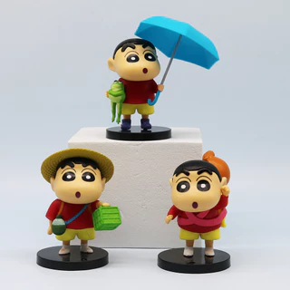 6 ชิ้น/เซ็ต Crayon Shin chan คอสเพลย์ทุกวันโรงเรียนอะนิเมะรูป COD สต็อกรูปตุ๊กตาของเล่นสําหรับของขวัญเด็กคอลเลกชันเครื่องประดับรถบ้านเค้กตกแต่ง Gacha