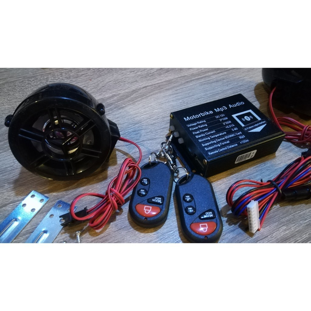 บลูทูธในรถ เครื่องเสียงติดมอเตอร์ไซค์ ลำโพงกันน้ำ บลูทูธ V4.0 + EDR ,FM ,USB, SD Card ใ