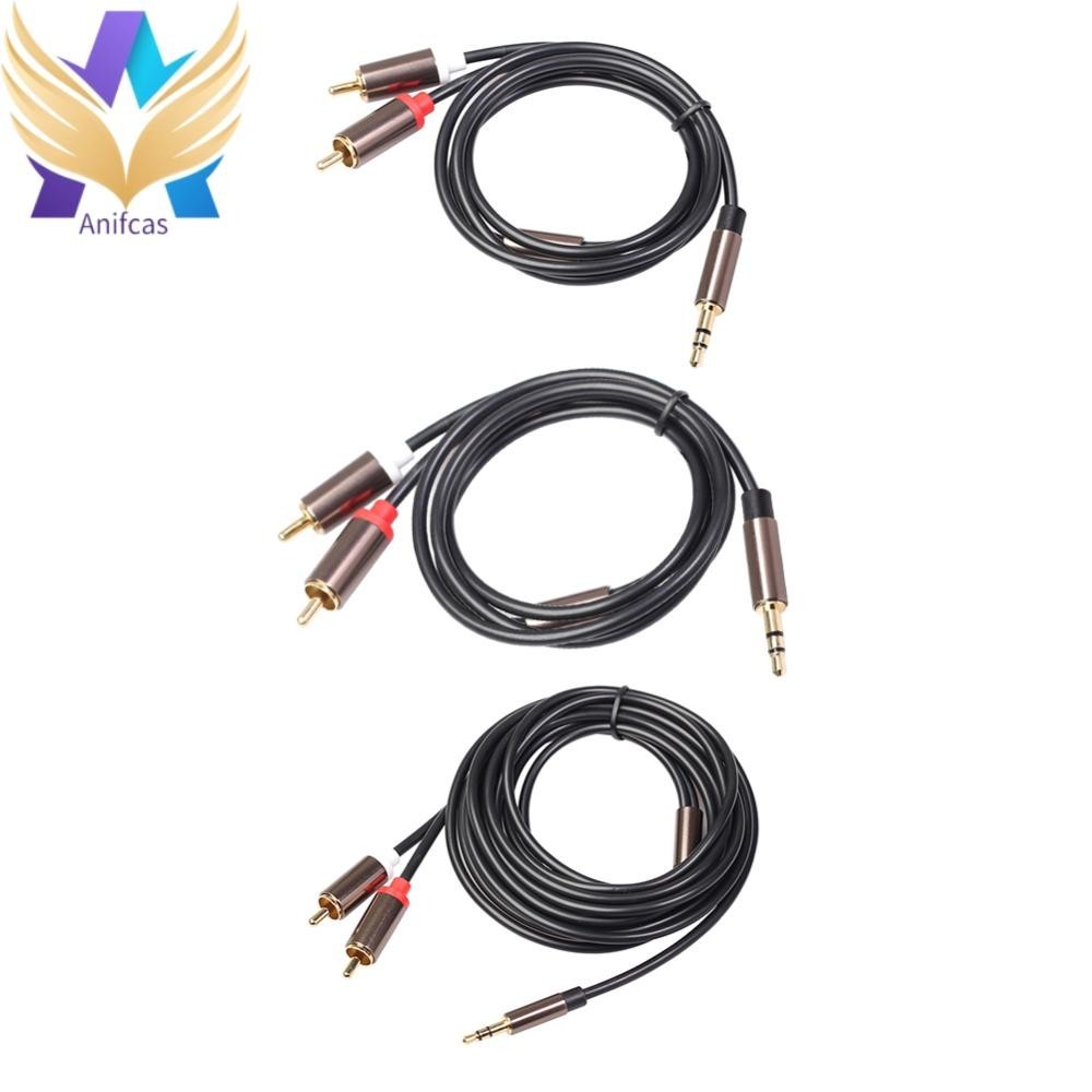 สายสัญญาณเสียง 3.5 มม. แจ็ค 3.5 เป็น 2 RCA AUX ตัวผู้ 1/8 นิ้ว เป็นตัวผู้ 2RCA