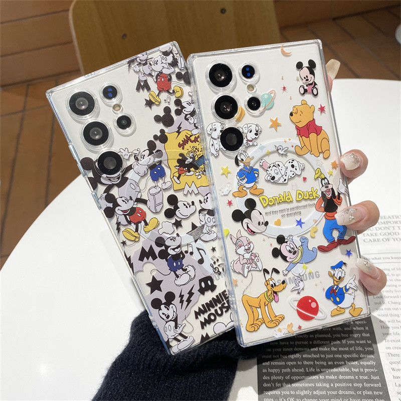 เคสซิลิโคน TPU ลายการ์ตูนมิกกี้เมาส์ สําหรับ Samsung S23 Ultra S24 S20 S21 S22 Note 20 Note 10 Plus