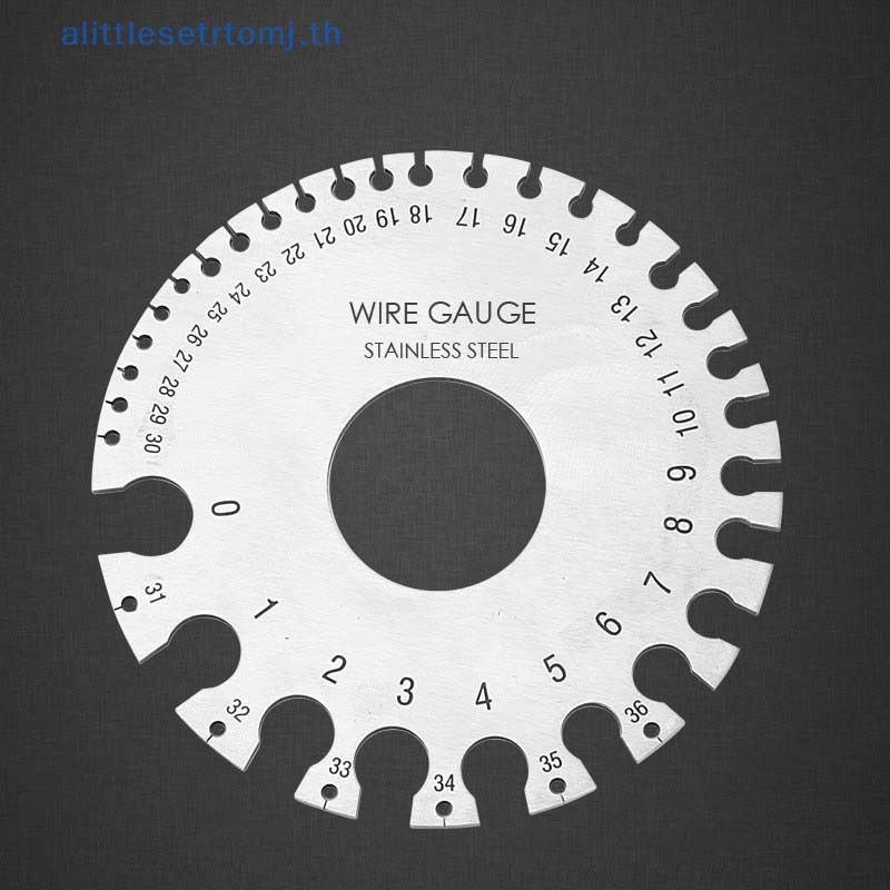 Alittlese เกจวัดความหนาลวด สเตนเลส ทรงกลม AWG SWG เส้นผ่าศูนย์กลาง 0-36 TH