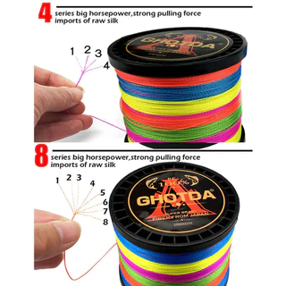 GHOTDA 1000/500/300/100M 8 Strands 4 Strands Braid PE สายตกปลา Smooth Multifilament สายตกปลา 8/4 สานตกปลาสายถัก tali mancing
