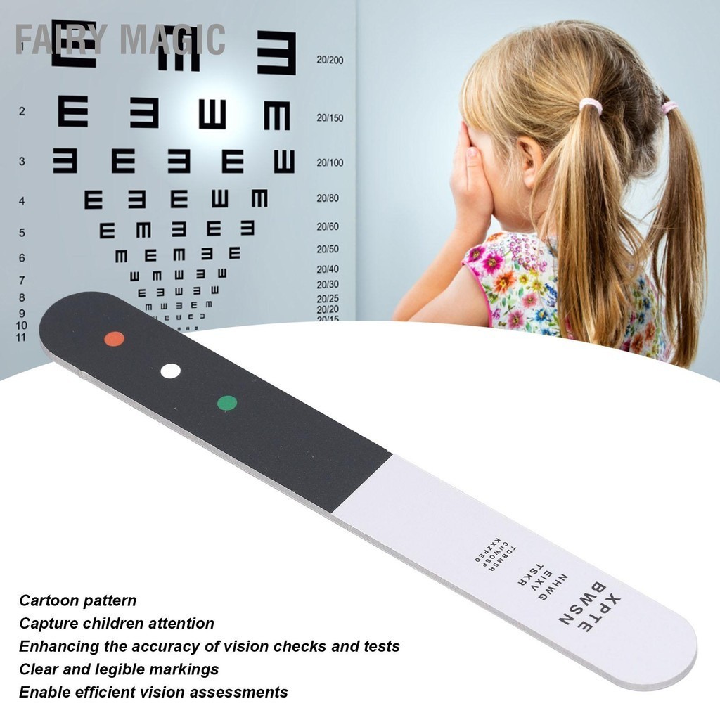 Fairy Magic เด็ก Vision Optometry Test Card รูปแบบการ์ตูนที่ชัดเจน Fixation Stick เครื่องทดสอบสำหรับโรงพยาบาลตา