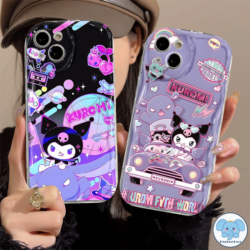 น่ารัก Baku ดาวเคราะห์ Kuromi กรณี 3D คลื่นโค้งขอบปก iPhone 13 11 15 14 XR 12 Pro Max 7 8 Plus X XS Max SE 2020