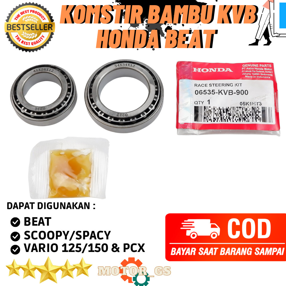QM คอลัมน์พวงมาลัยไม้ไผ่สําหรับ Honda Beat FI, Scoopy & Vario FI / Honda Beat คาร์บูเรเตอร์แบริ่งคอล