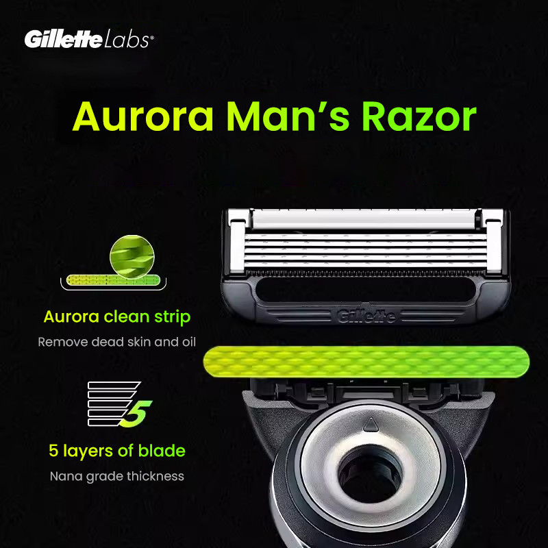 Gillette มีดโกนเปลี่ยนใบมีดสําหรับ Aurora Series มีดโกนโกนหนวดสําหรับผู้ชาย Flexdisc 5 ชั้น Sharp Induction ใบมีด 4 ชิ้น - รูปที่ 7