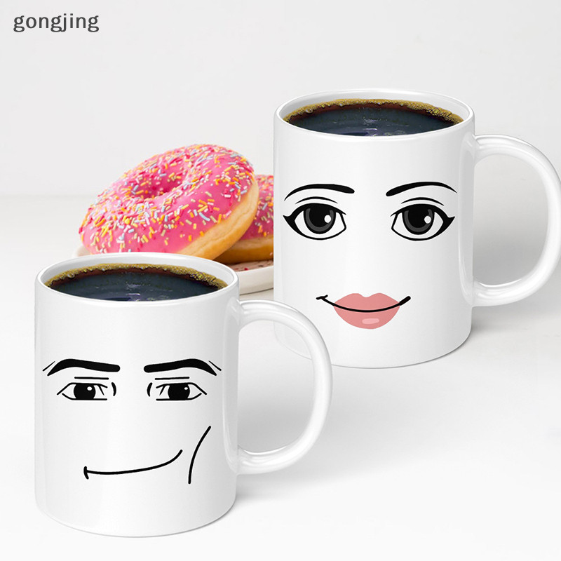 [Gong]Game Inspired Man Face Mug แก้วกาแฟ ลายเกมเมอร์น่ารัก ของขวัญวันเกิด สําหรับผู้ชาย และผู้หญิง