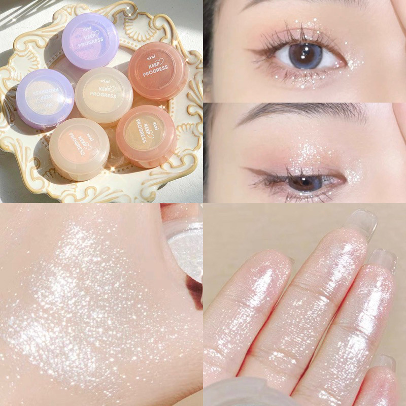 S-07✨Xixi eye shadowอายแชโดว์โมโนโครม สีนู้ด  คอนทัวร์ ไฮกลอส ประกายเพรชวิบวับ มีให้เลือก 6 สี กันน้