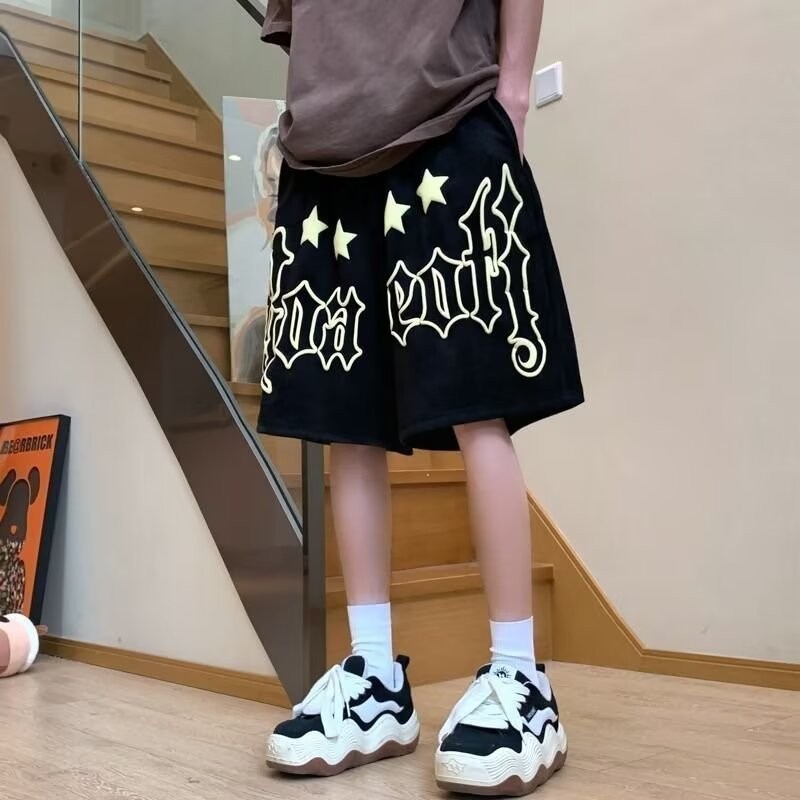 กางเกงวอร์มขาสั้น ขากว้าง ทรงหลวม ขนาดใหญ่ สไตล์อเมริกัน สําหรับผู้ชาย ไซซ์ M - 8XL